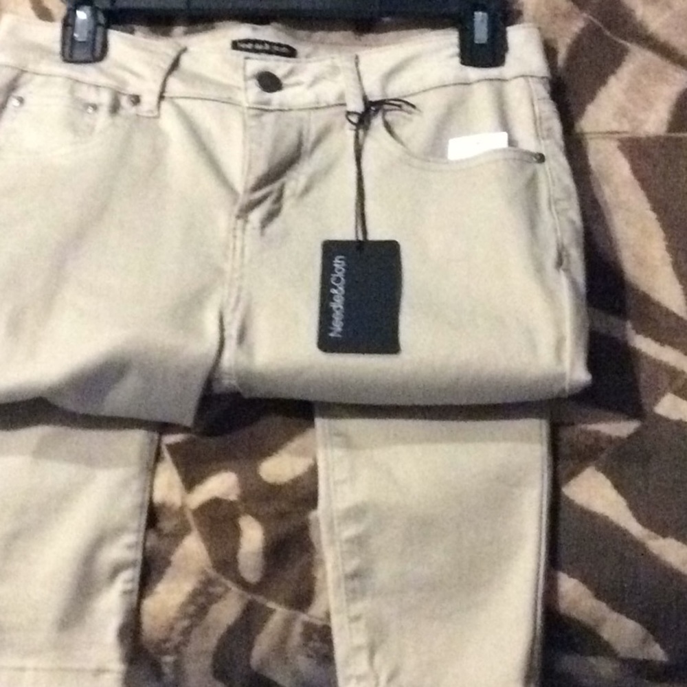 NWT Needle & Cloth beige tan skinny jeans 10P